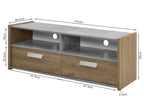 TOMMIE 1.4M Entertainment Unit - Cement + Oak