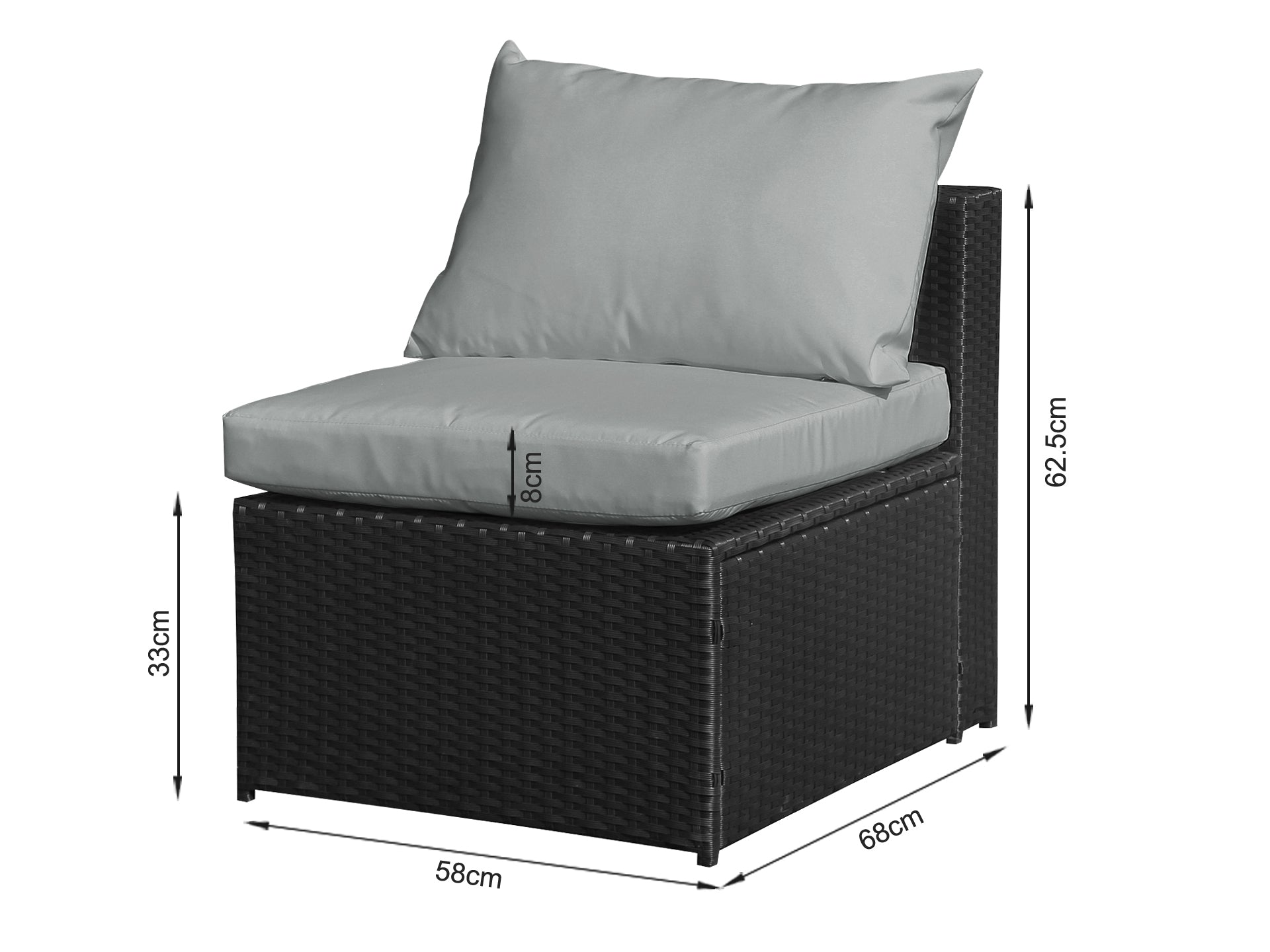 Verona 7 Piece Rattan Outdoor Sofa Set - Dark Grey