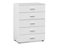 Bram Tallboy 5 Drawer Chest Dresser - White