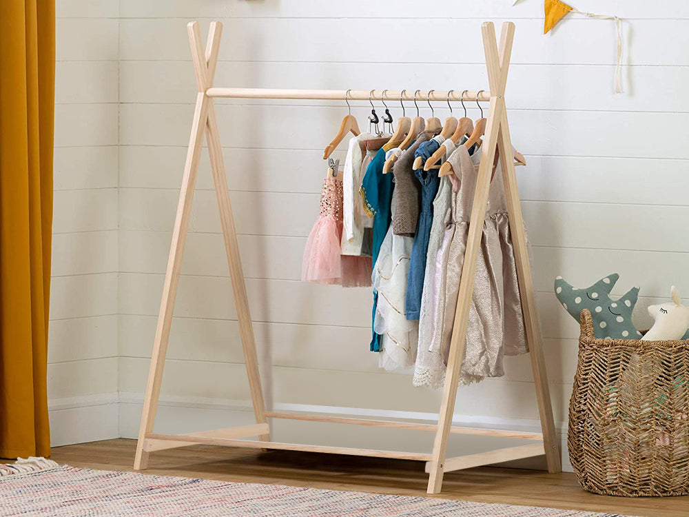 MALOMBE Wooden Clothes Rack Hanger - Oak
