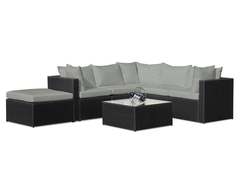Verona 7 Piece Rattan Outdoor Sofa Set - Dark Grey