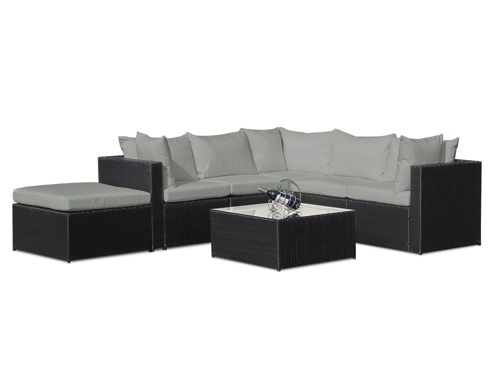 Verona 7 Piece Rattan Outdoor Sofa Set - Dark Grey