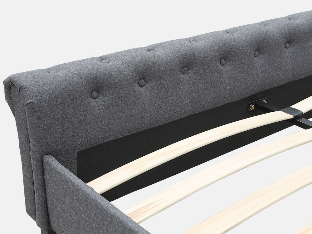 EGMONT Queen Bed Frame - DARK GREY