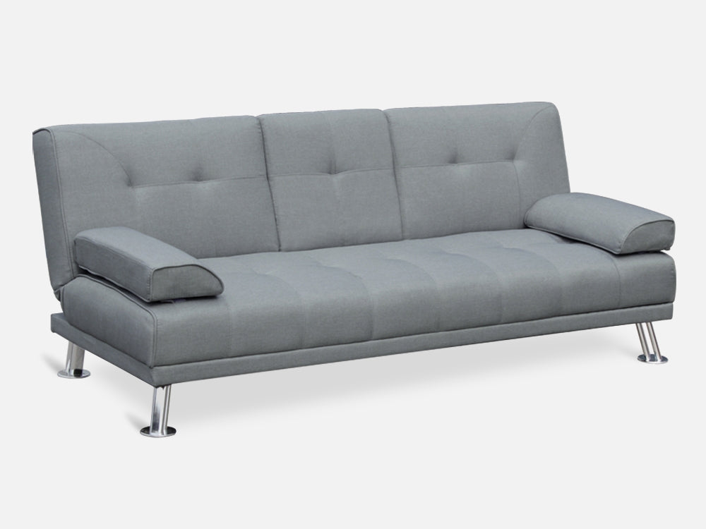 VENICE 3 Seater Sofa bed with Cup Holders - GREY