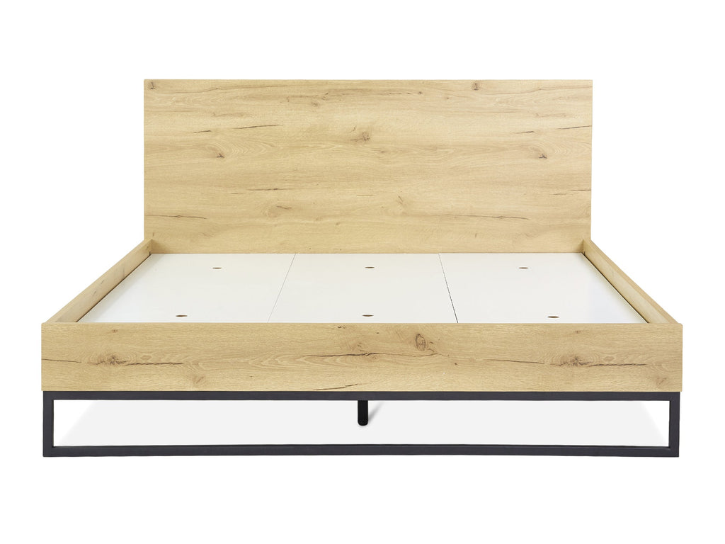 FROHNA King Wooden Bed Frame - Oak
