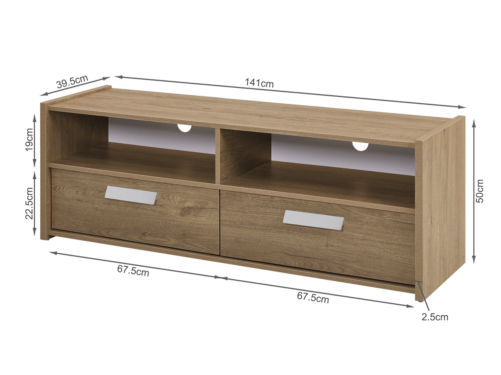TOMMIE 1.4M Entertainment Unit - Oak