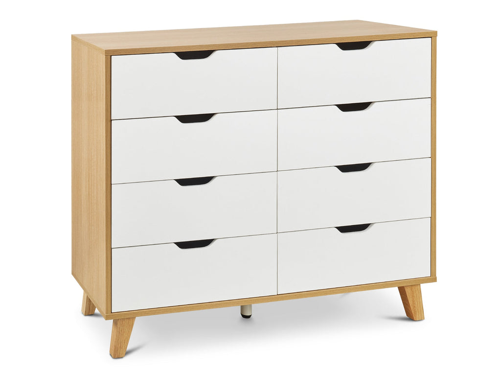 SCHERTZ Wooden Low Boy 8 Drawers - Oak