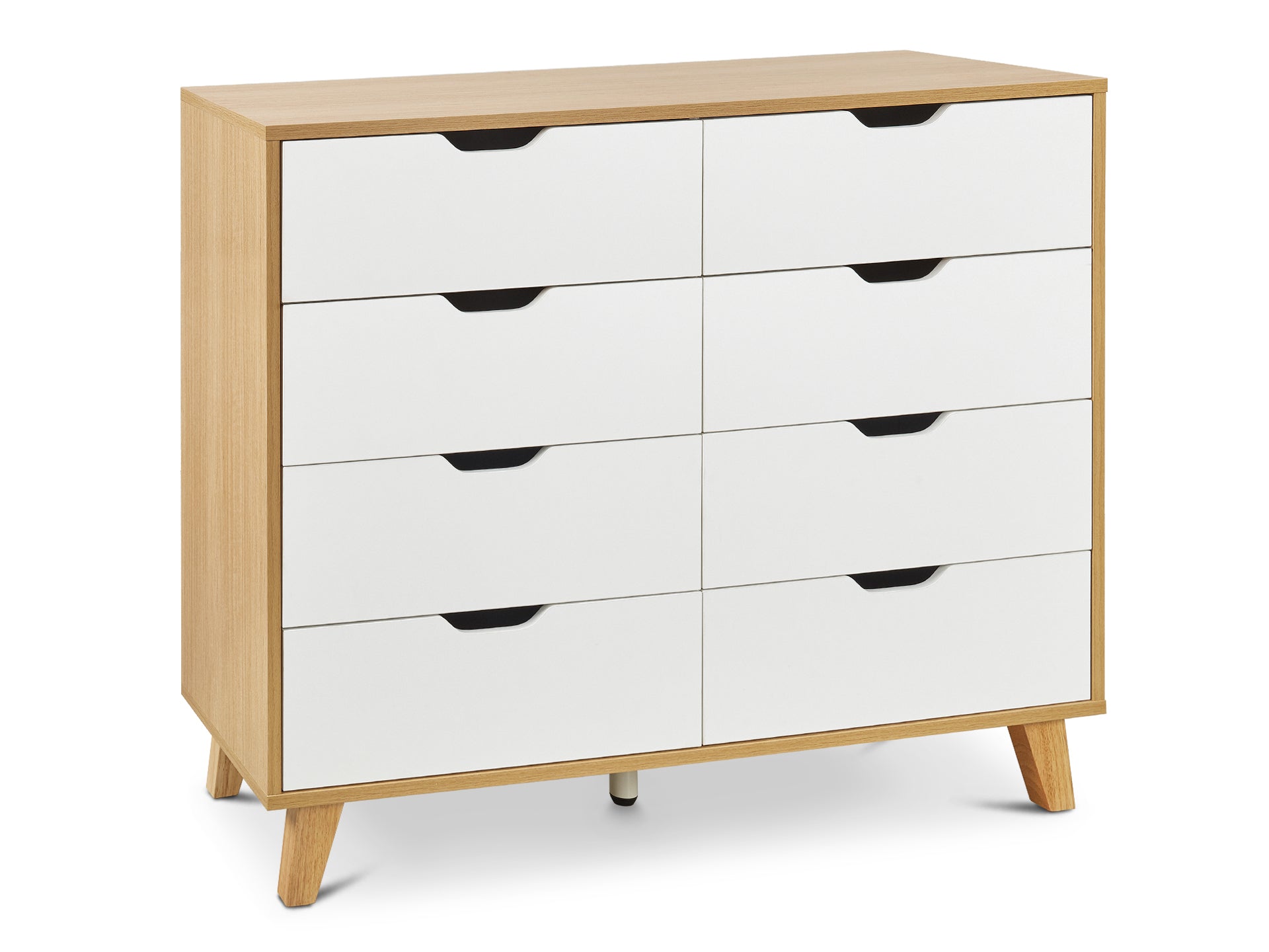 SCHERTZ Wooden Low Boy 8 Drawers - Oak