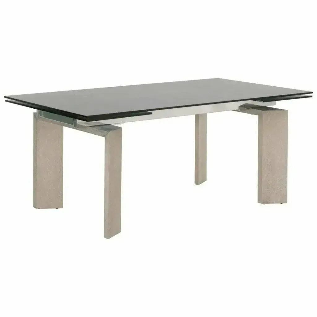 71-106" Extendable Glass Top Dining Table