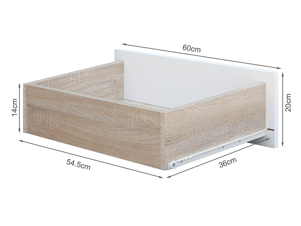 Bram Tallboy 4 Drawer Chest Dresser - Oak + White