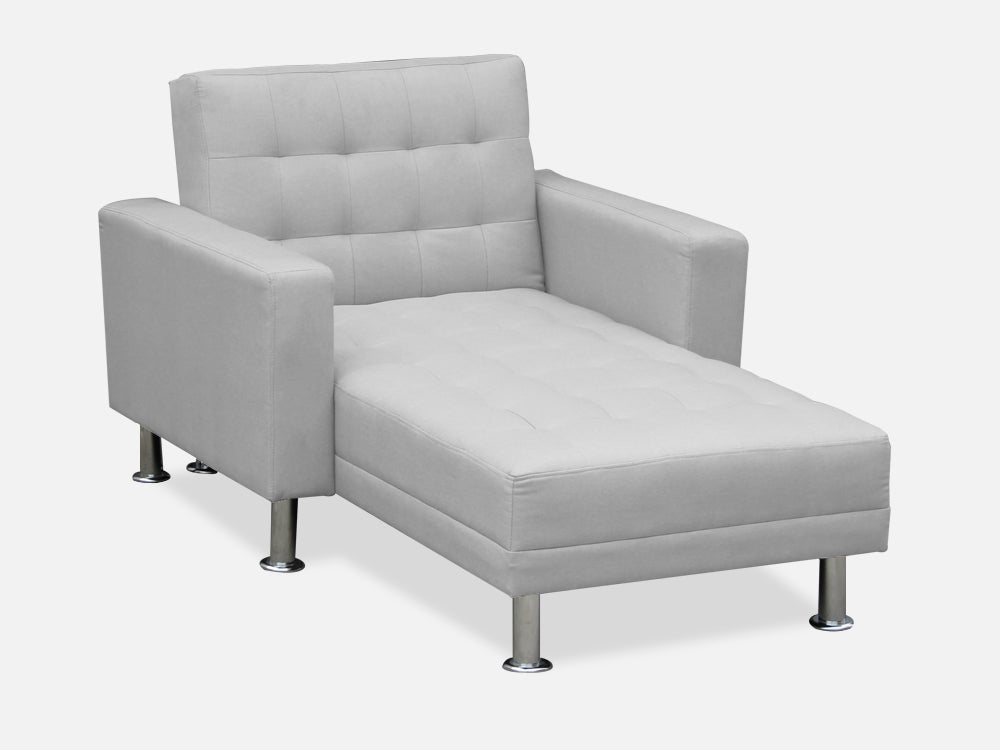 COLORADO 3 Seater Sofa Bed Futon with Chaise - LIGHT GREY