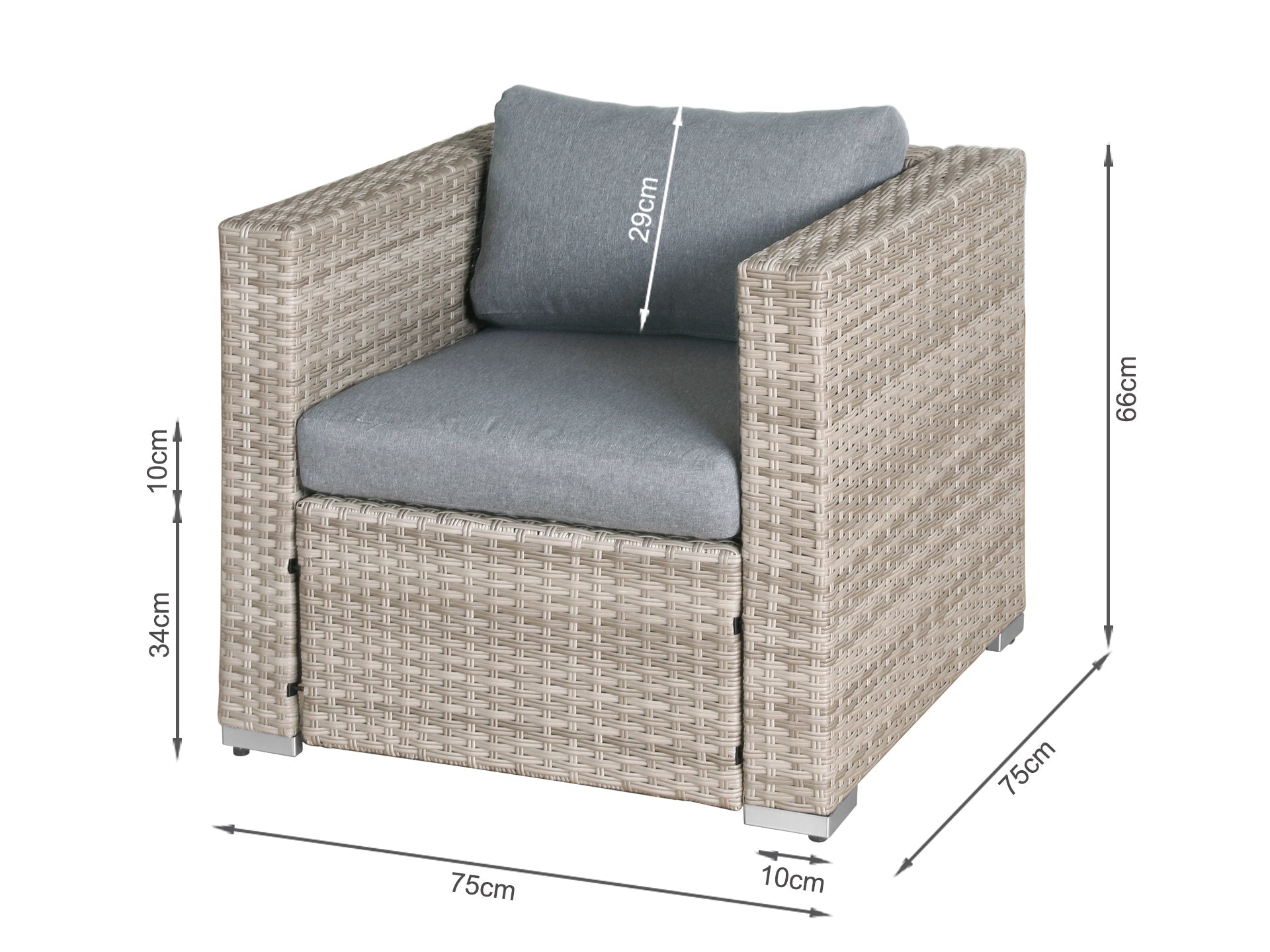 Cebu 4 Piece Rattan Outdoor Sofa Set - Beige