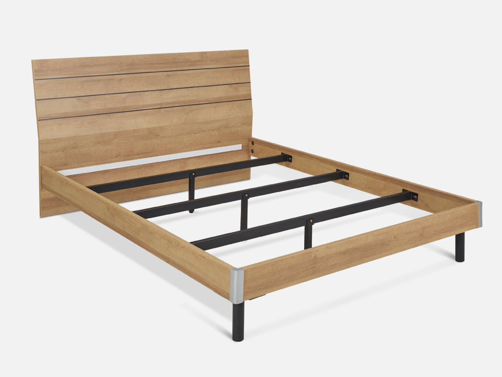 XOAN King Wooden Bed Frame - Oak