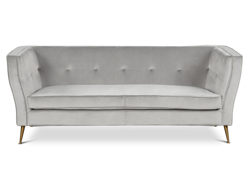 OSLO 3 Seater Velvet Sofa - LIGHT GREY