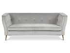OSLO 3 Seater Velvet Sofa - LIGHT GREY