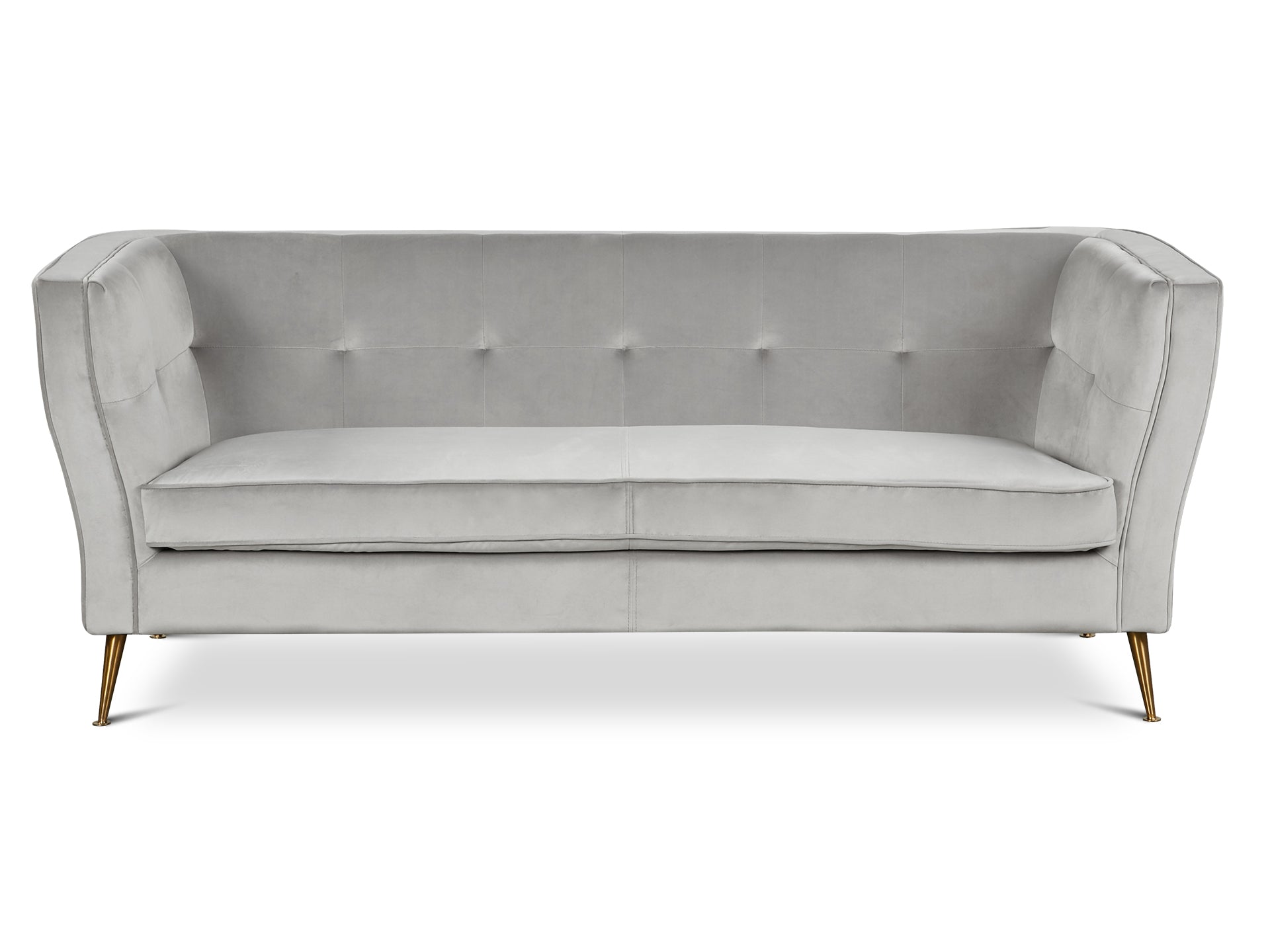 OSLO 3 Seater Velvet Sofa - LIGHT GREY