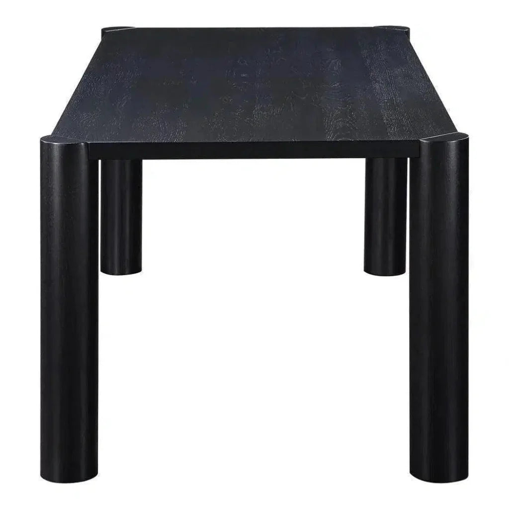 76" Solid Wood Black Rectangular Post Dining Table