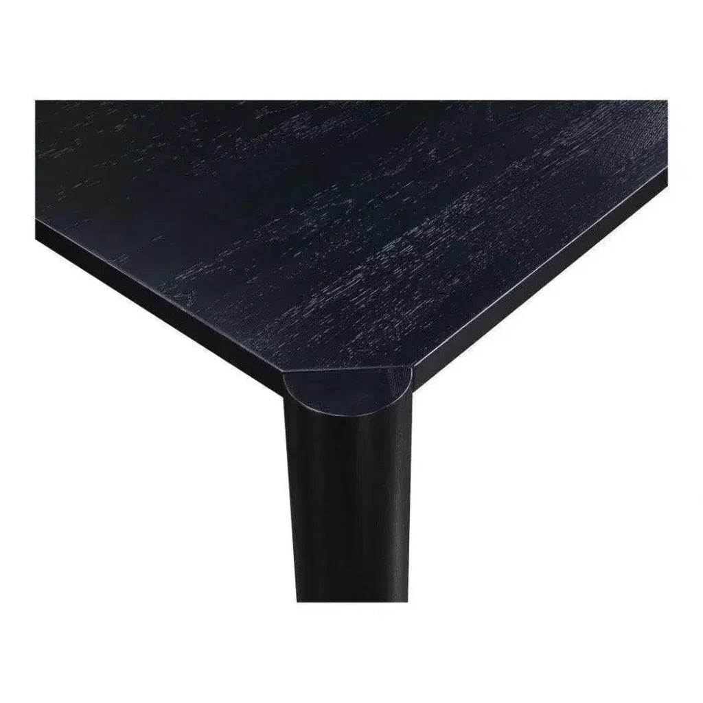 76" Solid Wood Black Rectangular Post Dining Table