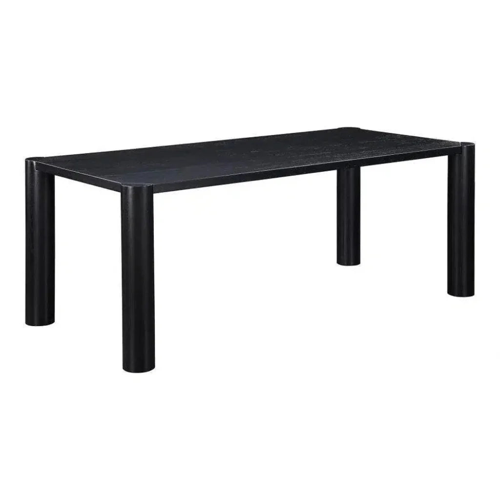 76" Solid Wood Black Rectangular Post Dining Table