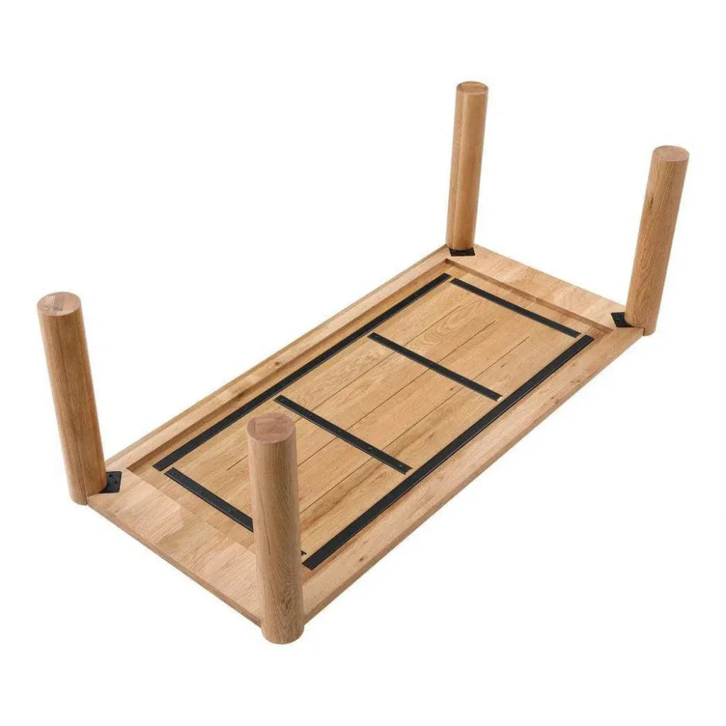 76" Solid Wood Natural Rectangular Post Dining Table