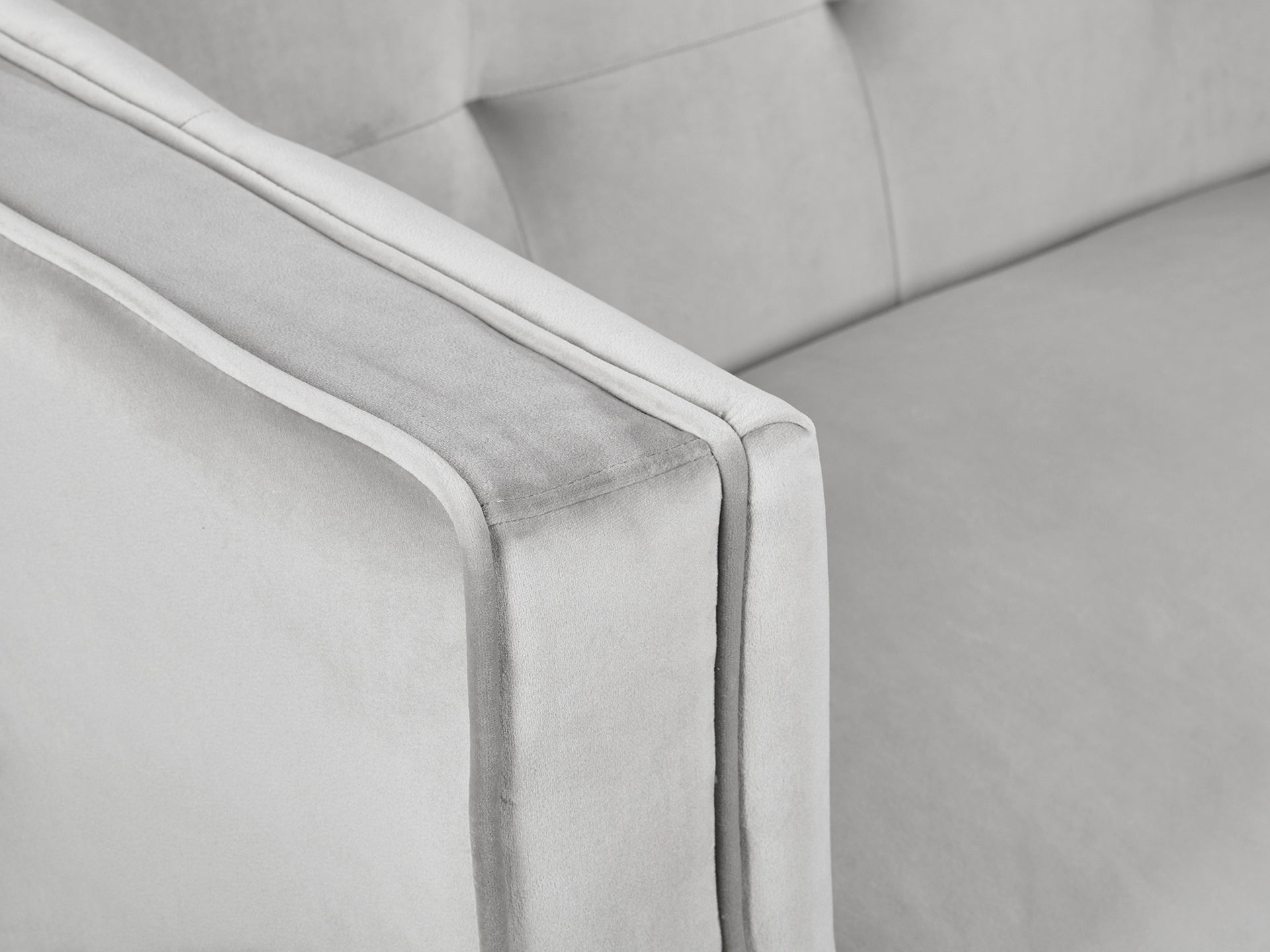 OSLO 3 Seater Velvet Sofa - LIGHT GREY