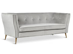 OSLO 3 Seater Velvet Sofa - LIGHT GREY