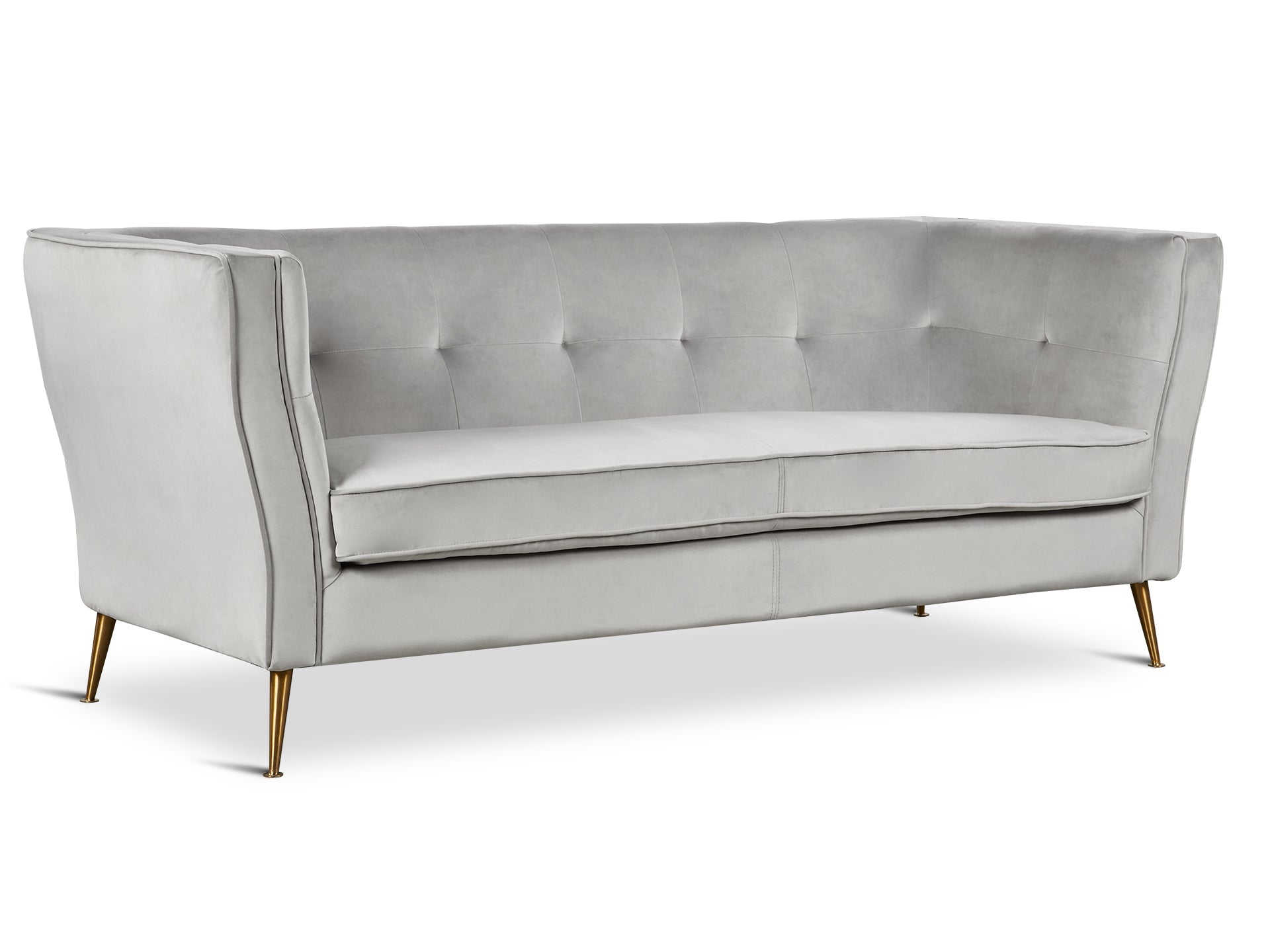 OSLO 3 Seater Velvet Sofa - LIGHT GREY