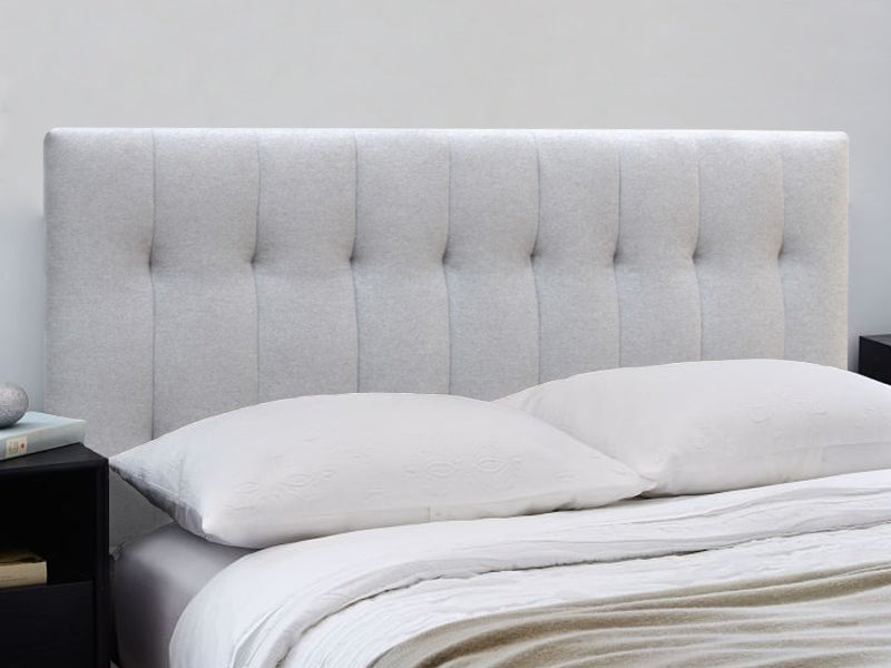 LISA KING Stand-alone Fabric Headboard - LIGHT GREY