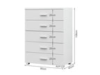 Bram Tallboy 5 Drawer Chest Dresser - White