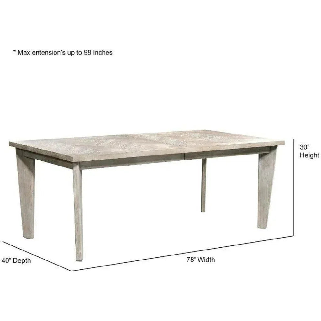 78-98" Boca Wood Extendable Dining Table