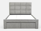 MUSALA Queen Bed Frame with Storage - LIGHT GREY