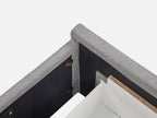 HLOLELA Queen Bed Frame with Storage - LIGHT GREY