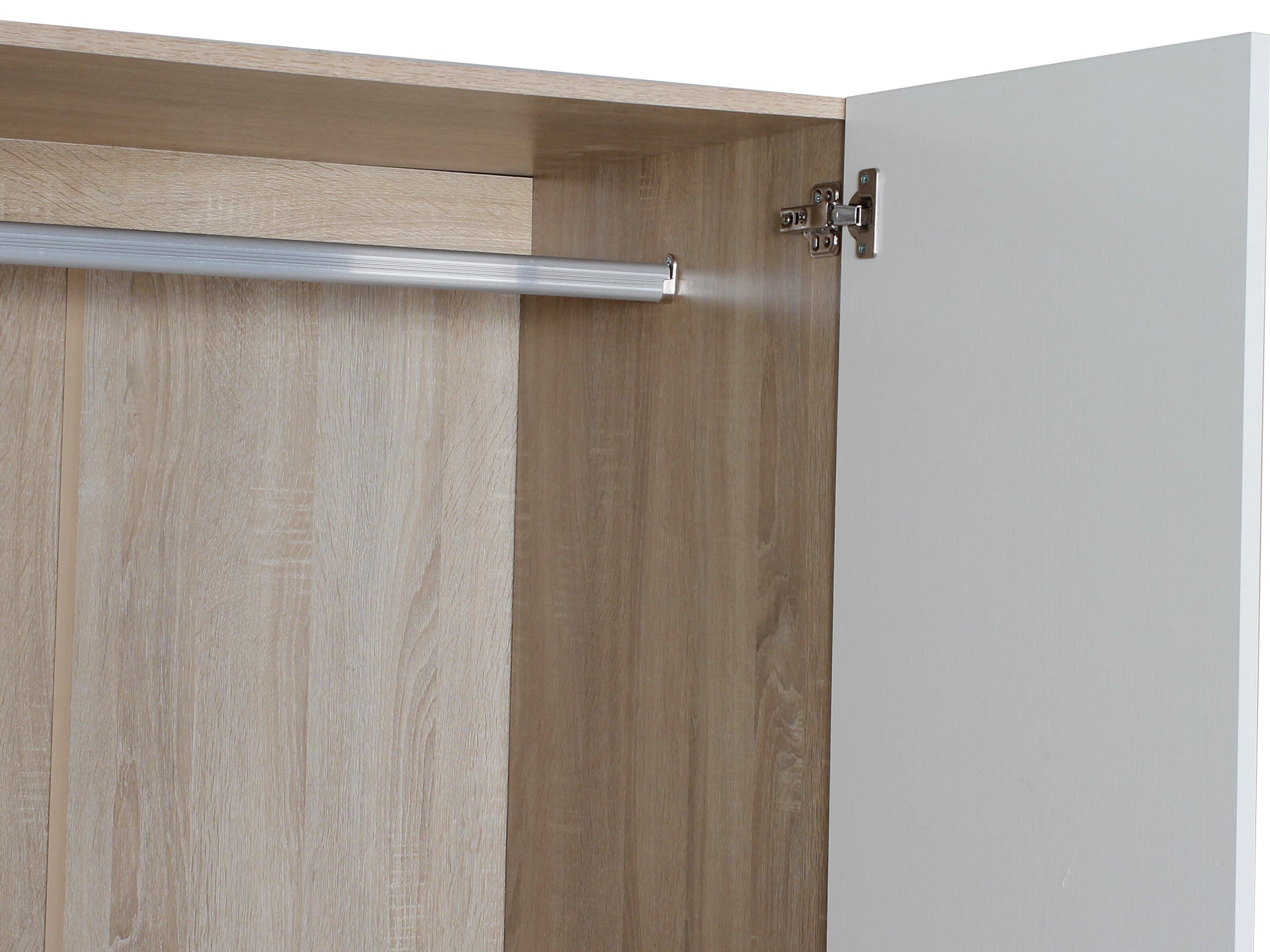 Bram 2 Door Wardrobe with 2 Drawers - Oak + White