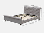 EGMONT Queen Bed Frame - LIGHT GREY
