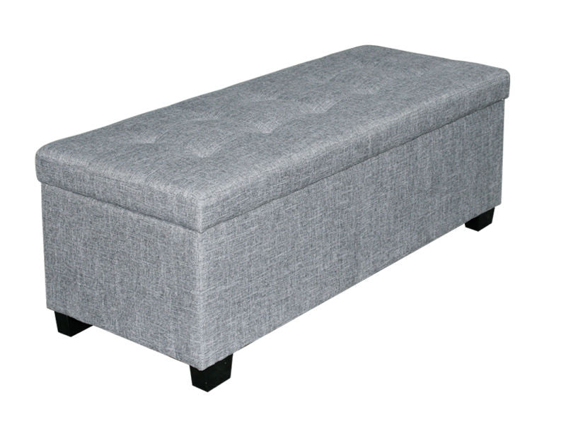 ELLIE Ottoman Footstool Storage Box - GREY