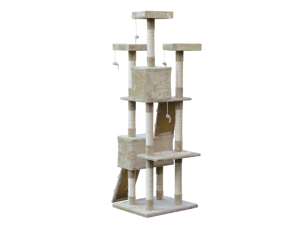 BINGO Cat Tree House 185cm 7 Levels - BEIGE