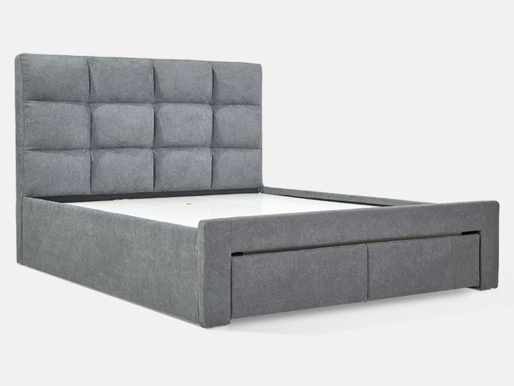 MUSALA King Bed Frame with Storage - DARK GREY