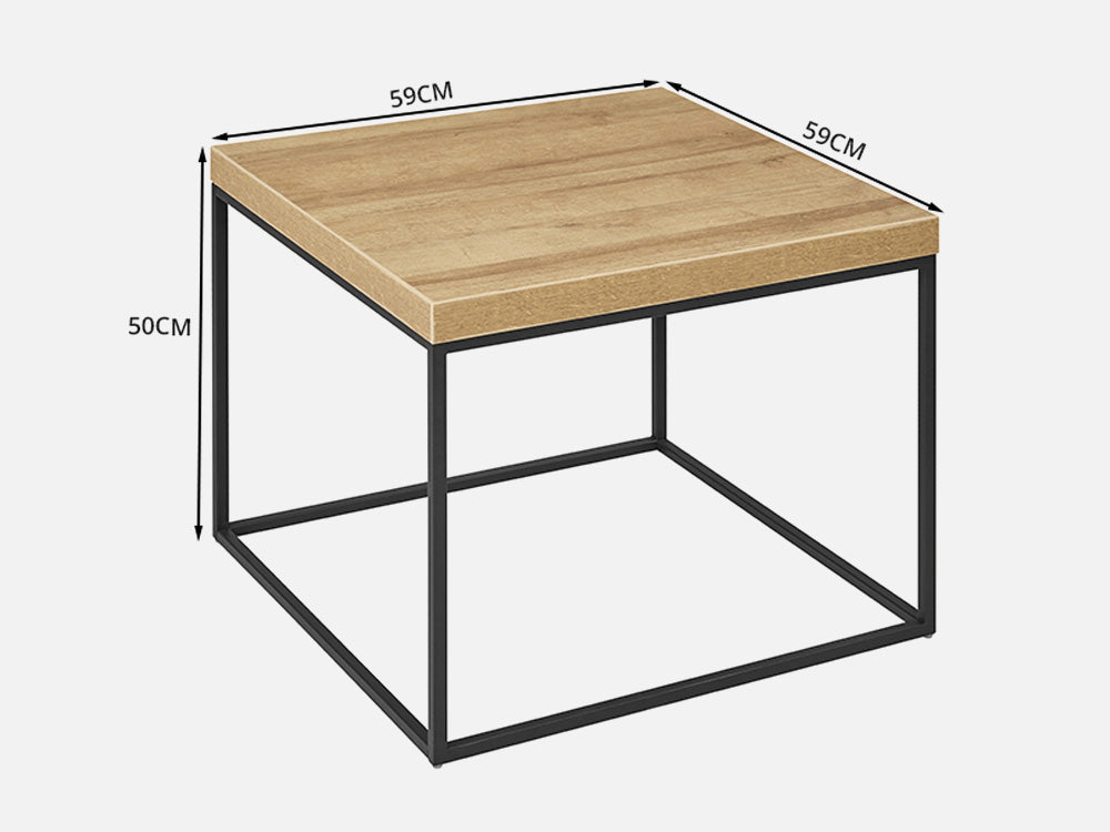 XOAN Square Coffee Table Side Table - Oak