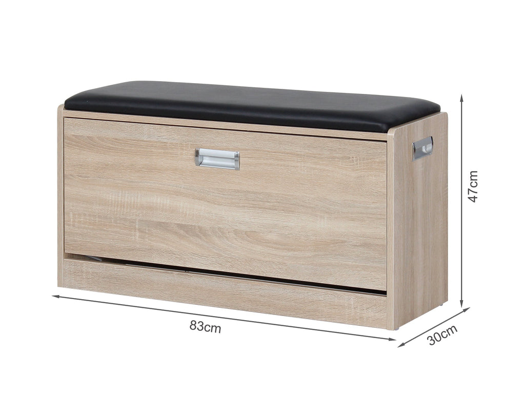 Gloria Shoe Rack Wooden Storage Cabinet 3 Layer - Oak