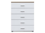 Bram Tallboy 5 Drawer Chest Dresser - Oak + White