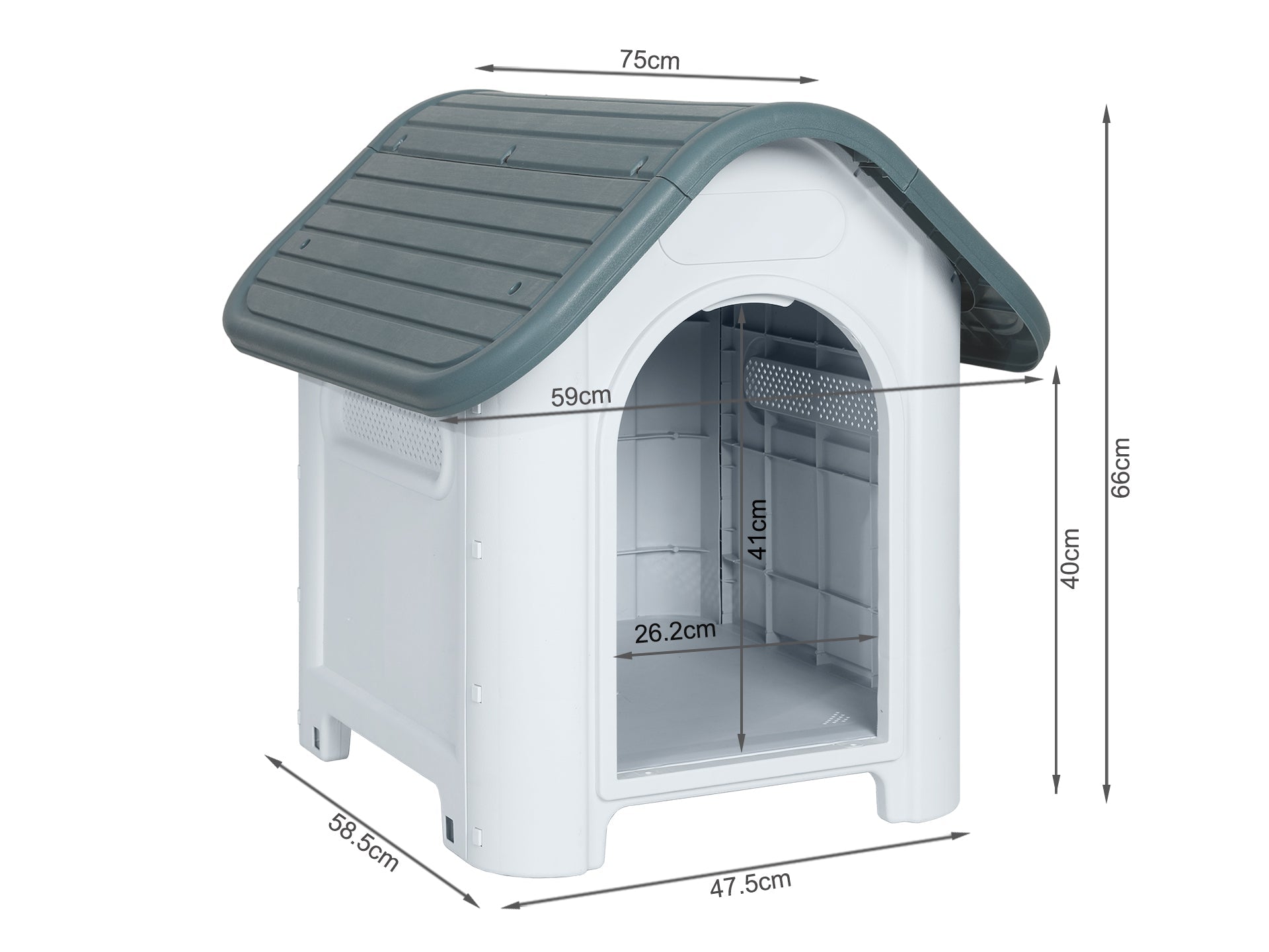 Small Plastic Dog House - Grey