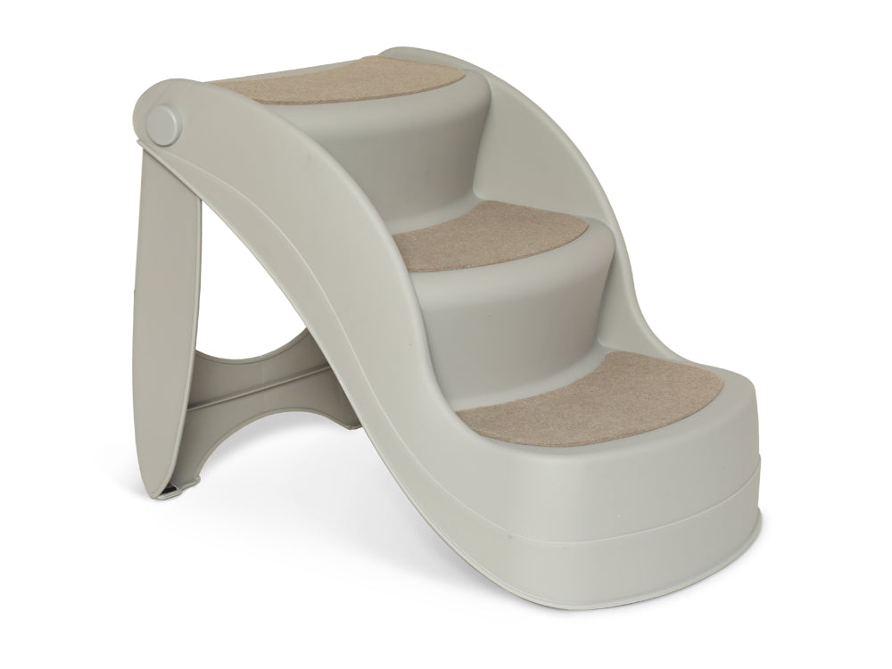 Folding 3 Steps Pet Stairs - Grey