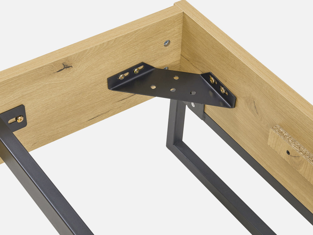 FROHNA King Wooden Bed Frame - Oak