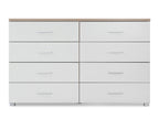 Bram Low Boy 8 Drawer Chest Dresser - Oak + White