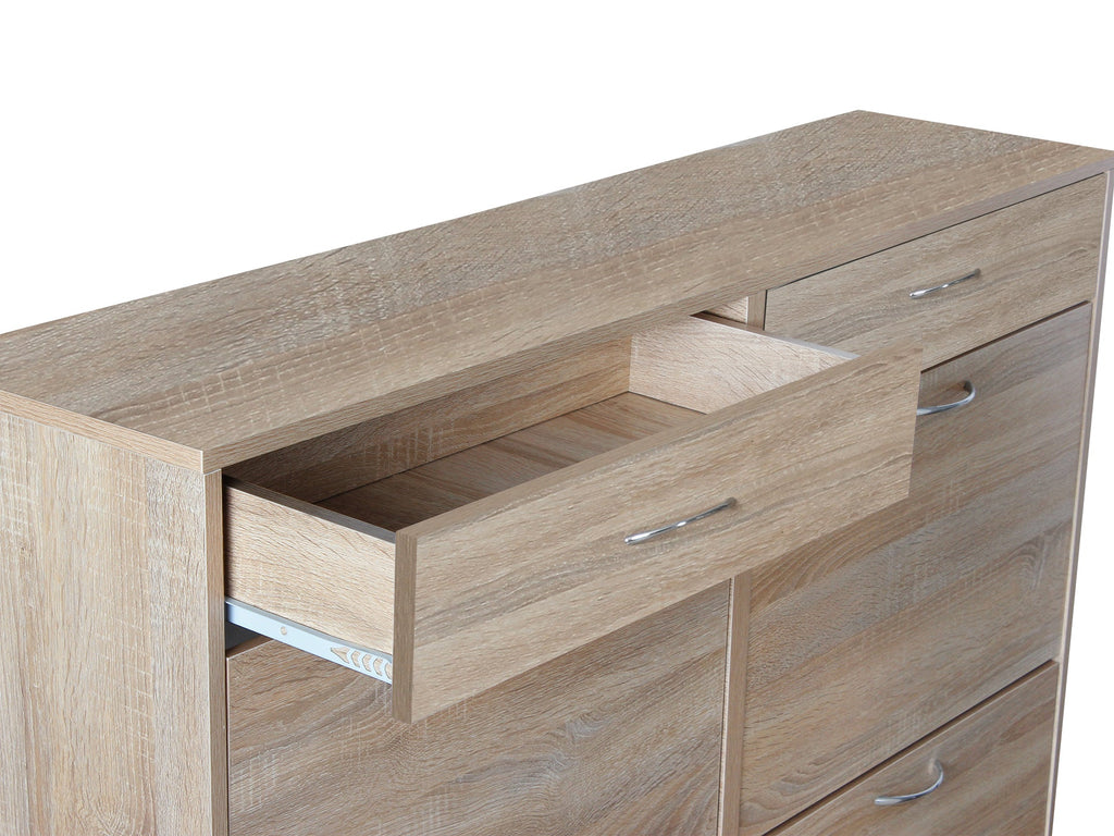 Rotoroa 6 Drawer Shoe Cabinet Storage Rack - Oak