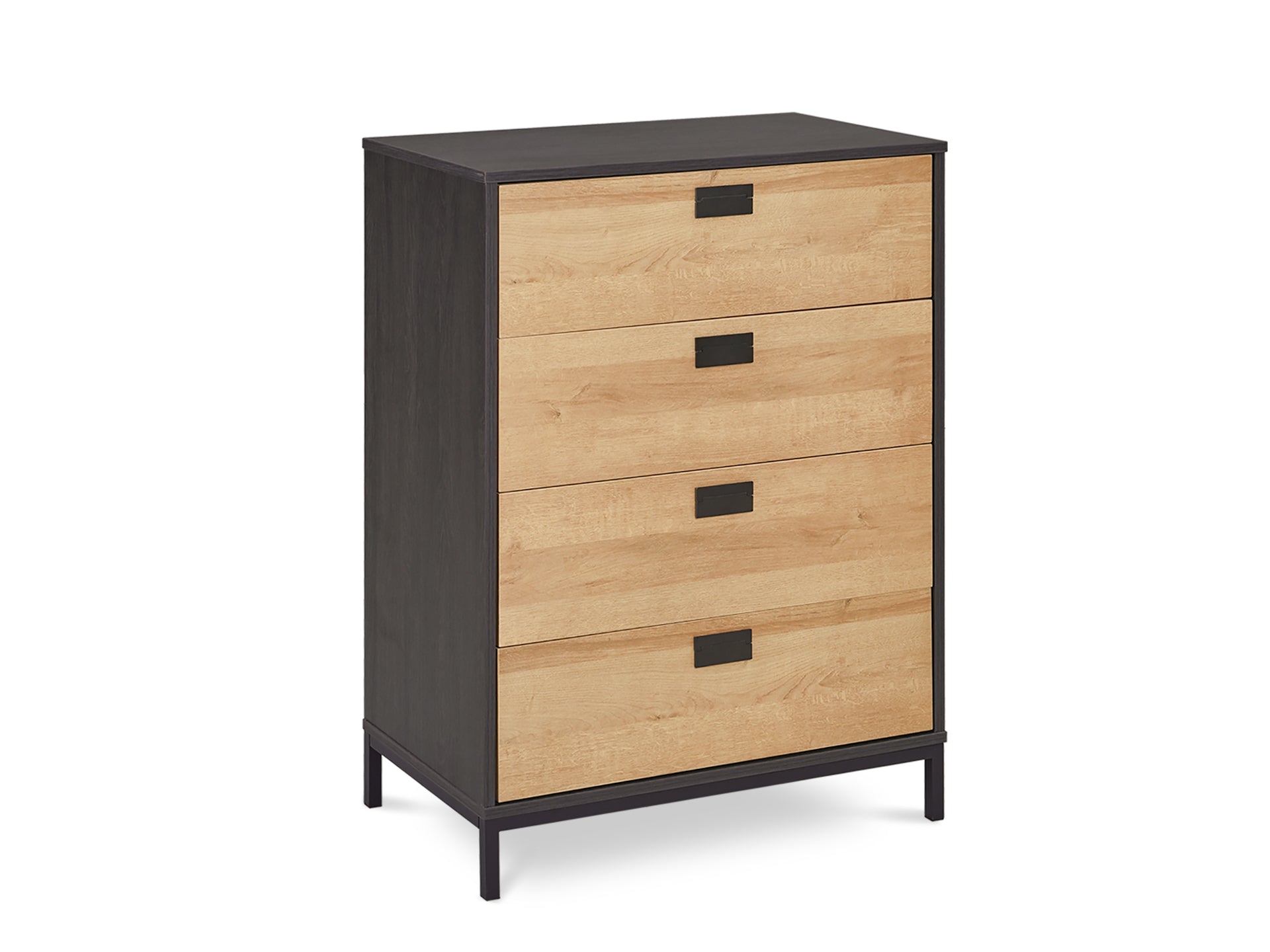 MORRIS Wooden Tallboy 4 Drawers - Oak