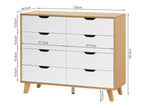 SCHERTZ Wooden Low Boy 8 Drawers - Oak