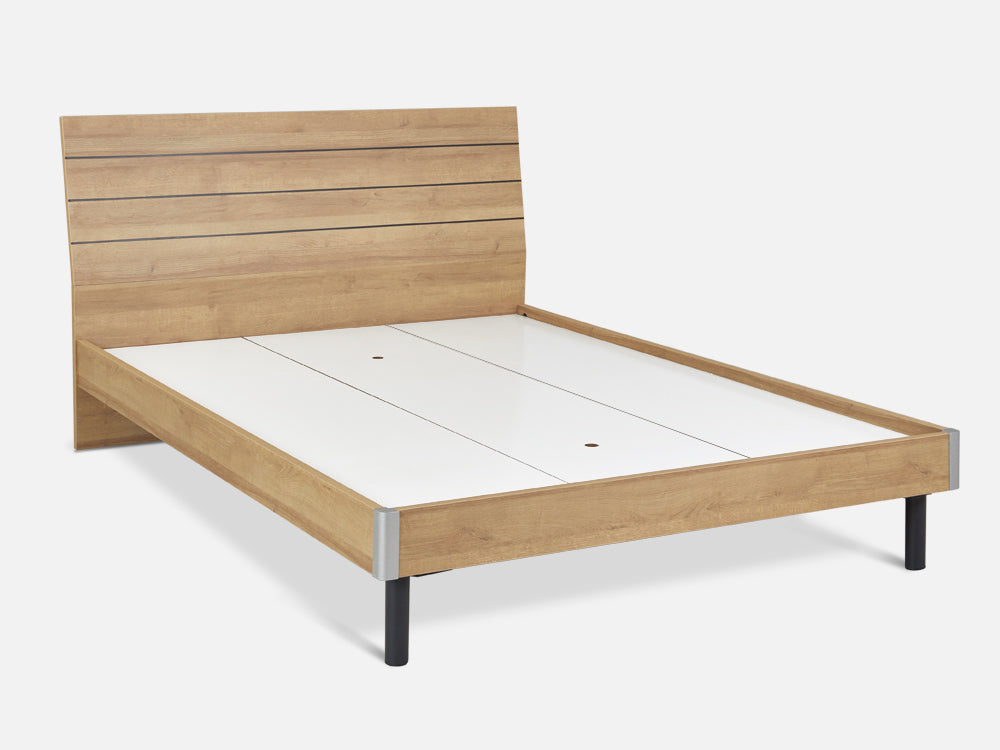 XOAN Queen Wooden Bed Frame - Oak