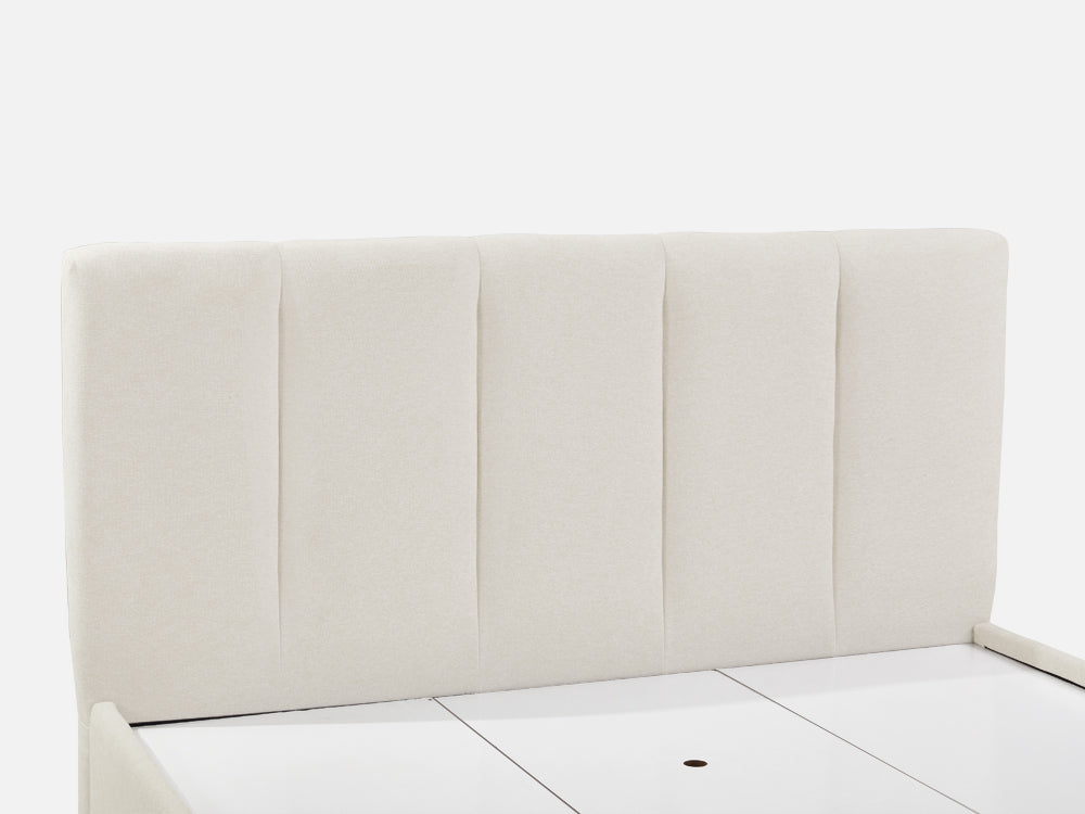 HLOLELA Queen Bed Frame with Storage - BEIGE