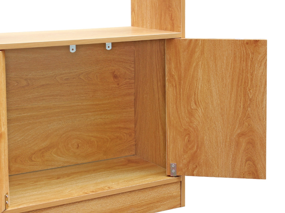 CRATER Bookshelf Storage Cabinet - Oak